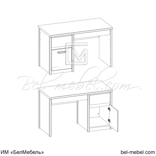 Стол письменный JAZZ 1D2S (L-P)