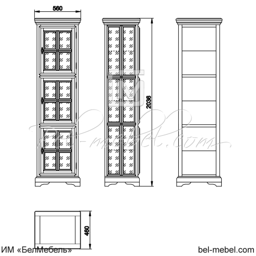 Шкаф для книг "Сальвина" СКМ-003-50