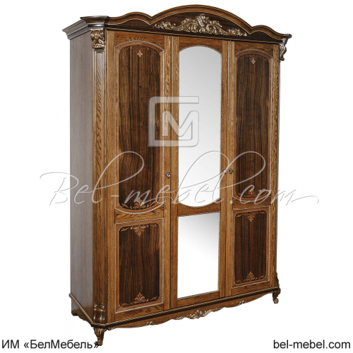 Шкаф Альба 01к П 524.01к Палисандр с золочением