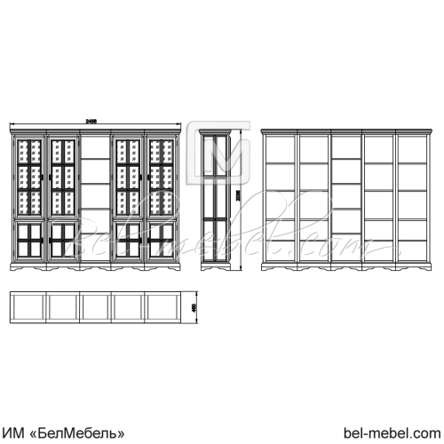 Шкаф для книг "Сальвина" СКМ-003-38