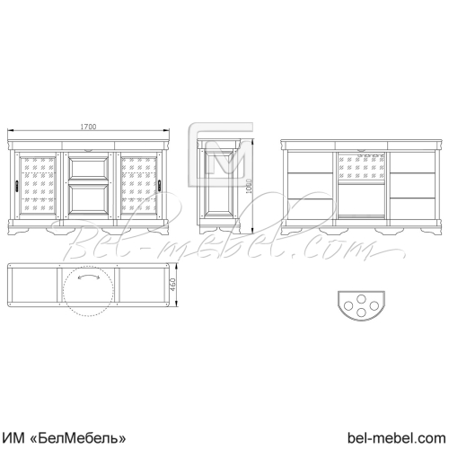 Шкаф комбинированный "Маэстро" эскиз 34