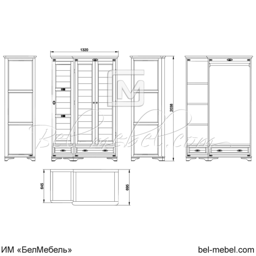 Шкаф для одежды "Марина" эскиз 56