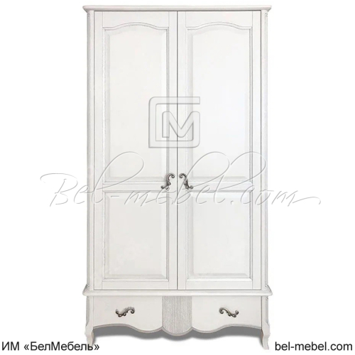Шкаф Лаура ММ-267-01-02Б-1 Альба с серебрением