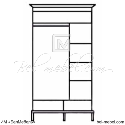 Шкаф для одежды "Оскар" 2-х дв. с зеркалом ММ-216-01/02