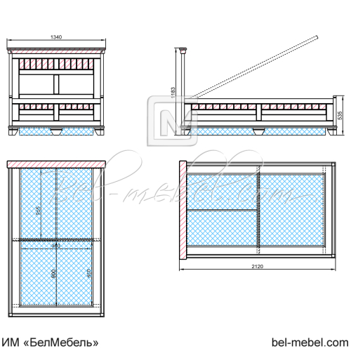 Кровать "Винтаж" СКМ-006-24П/1200