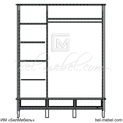 Шкаф для одежды 3-х дв. "Лаура" ММ-267-01/03