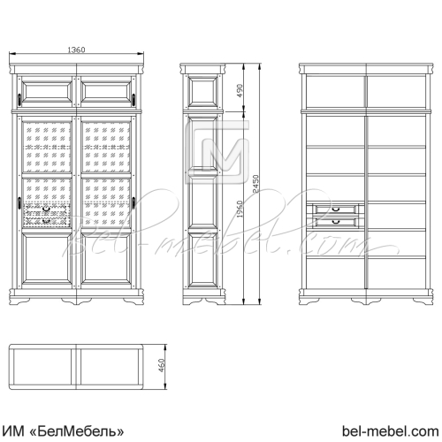 Шкаф для книг "Маэстро" эскиз 70