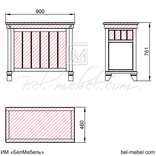 Стол приставной "Винтаж" СКМ-006-46