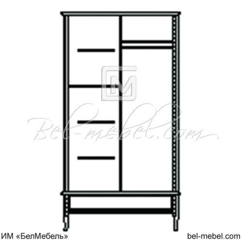 Шкаф для одежды 2-х дв. "Лаура" ММ-267-01/02Б