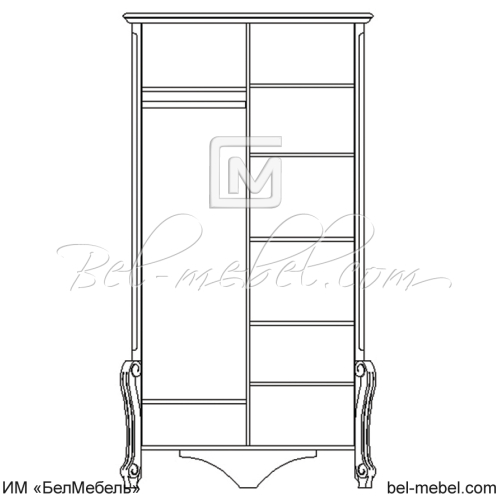 Шкаф для одежды "Луиза" 2-х дв. без зеркала ММ-227-01/02Б