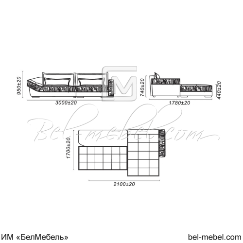 Диван угловой раскладной "Миллари"