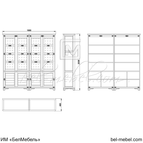 Шкаф для книг "Марина" эскиз 71