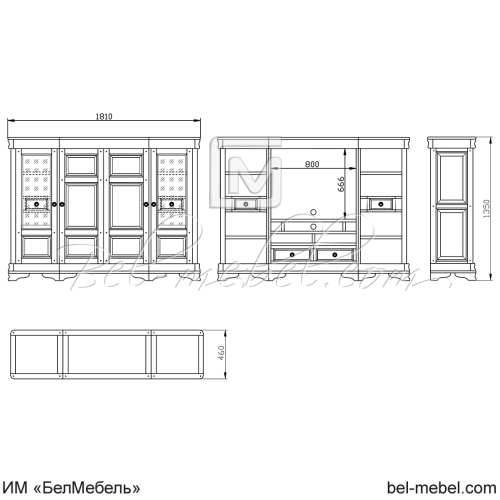 Шкаф с витриной "Маэстро" СКМ-002-06