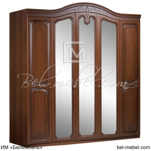 Шкаф для одежды 5-дв Валерия Форест Деко Орех