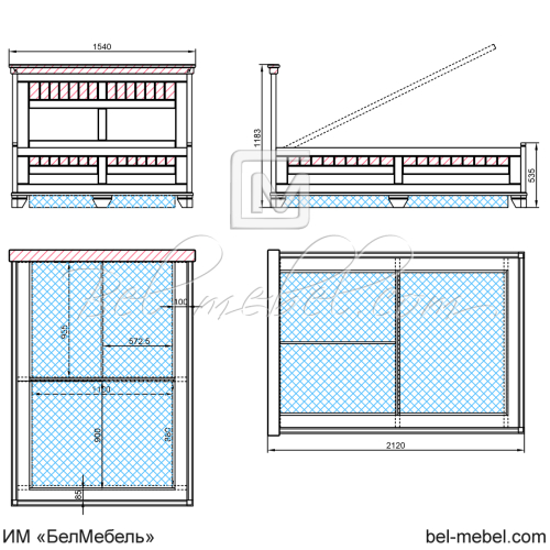 Кровать "Винтаж" СКМ-006-24П/1400