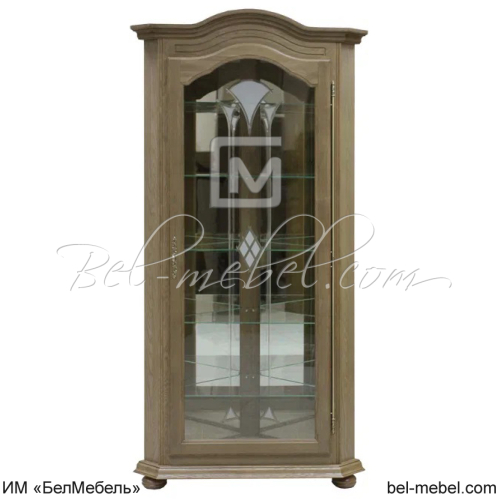Шкаф с витриной угловой "Давиль" (стекло декор.) ММ-126-50П