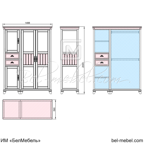 Шкаф для одежды "Винтаж" эскиз 42