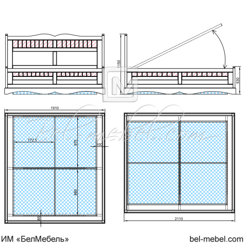 Кровать "Винтаж" СКМ-006-22П/1800