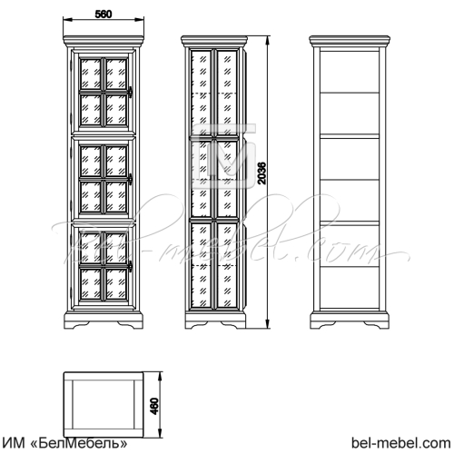Шкаф для книг "Сальвина" СКМ-003-50-01