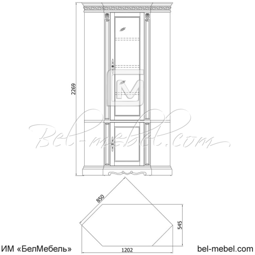 Шкаф комбинированный угловой "Милана Классик" П4.0265.2.23