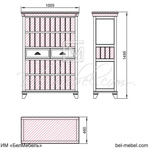 Стеллаж "Винтаж" СКМ-006-62
