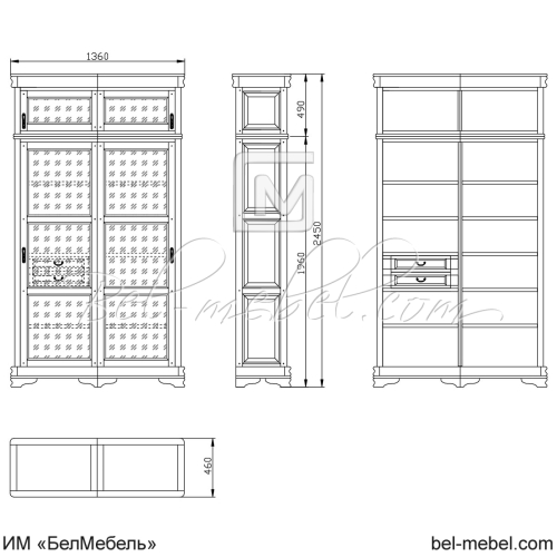 Шкаф для книг "Маэстро" эскиз 69
