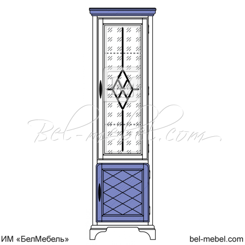 Шкаф с витриной эскиз 111