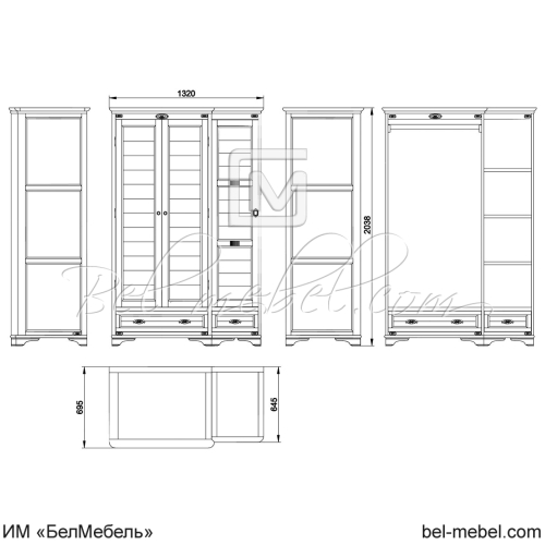Шкаф для одежды "Марина" эскиз 59