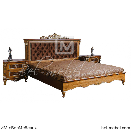 Кровать двойная Альба 181пк 1 П 524 061к Палисандр с золочением