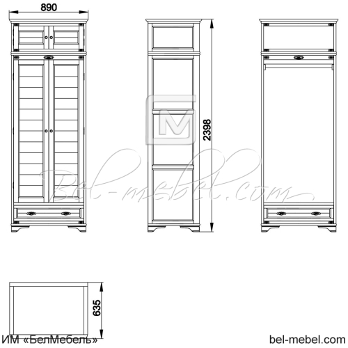 Шкаф для одежды "Марина" эскиз 54