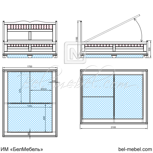 Кровать "Винтаж" СКМ-006-23П/1600