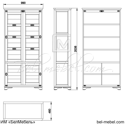 Шкаф для книг "Марина" эскиз 63