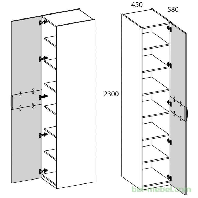 SIMPLE, Шкаф 1DG (L/P)