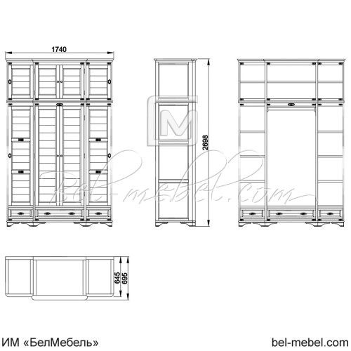 Шкаф для одежды "Марина" эскиз 52