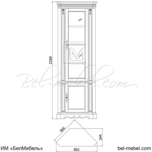 Шкаф комбинированный угловой "Милана Классик" П4.0265.2.20