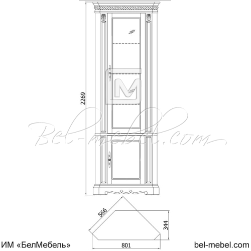 Шкаф комбинированный угловой "Милана Классик" П4.0265.2.21