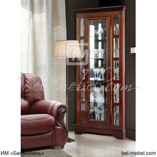 Шкаф с витриной угловой "Полонез" ММ-174-01У