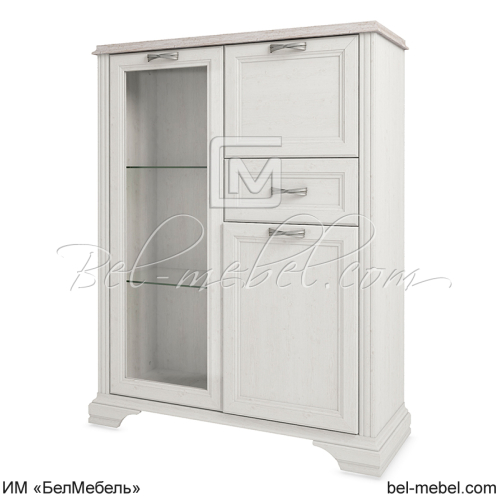 Шкаф с витриной MONAKO 1V2D1S