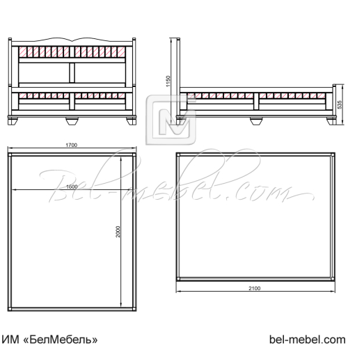 Кровать "Винтаж" СКМ-006-23/1600