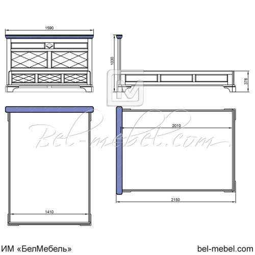 Кровать "Софи" СКМ-004-23/1400