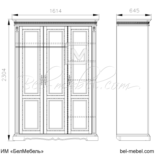 Шкаф для одежды 3Д "Милана Классик" П4.0265.1.01