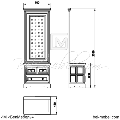 Зеркало напольное "Сальвина" СКМ-003-73