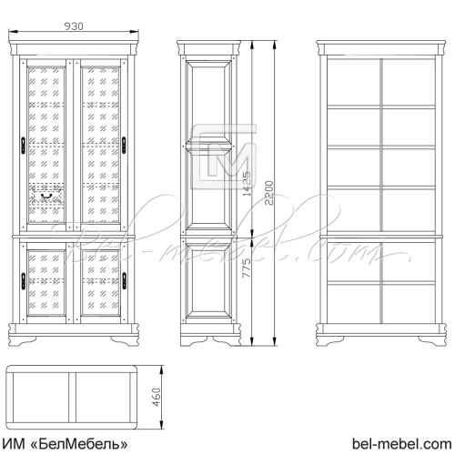 Шкаф для книг "Маэстро" эскиз 98