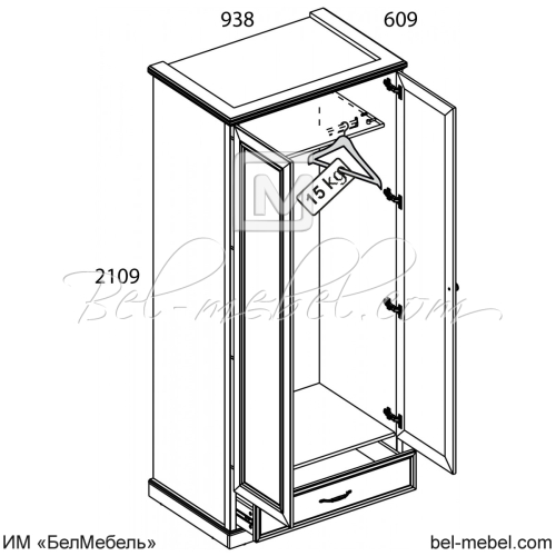 TOSCANA NEW, Шкаф 2DG1S