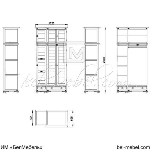 Шкаф для одежды "Марина" эскиз 58