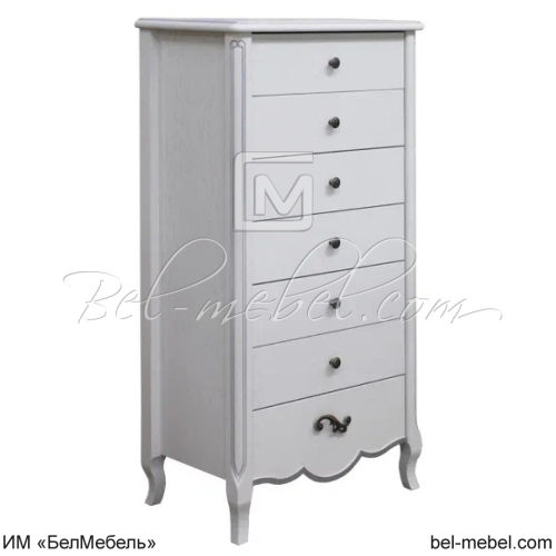 Тумба Лаура комод ММ-267-09 Альба с серебрением