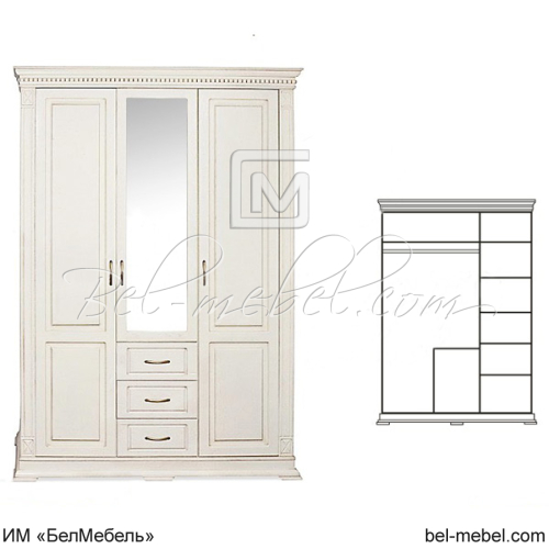 Шкаф для одежды 3Д "Верди Классик" П3.0487.1.25
