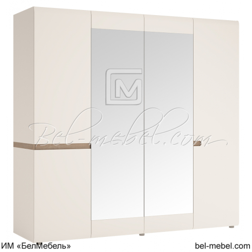 Шкаф для одежды Линате 4D TYP 23А Белый_сонома трюфель