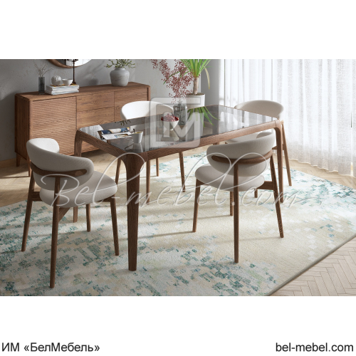 Стол обеденный со стеклом "Порто"