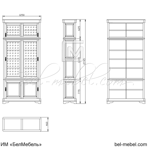 Шкаф для книг "Маэстро" эскиз 99